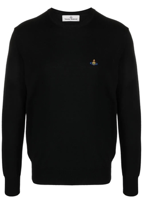 Vivienne Westwood Orb-embroidered virgin-wool jumper - Black