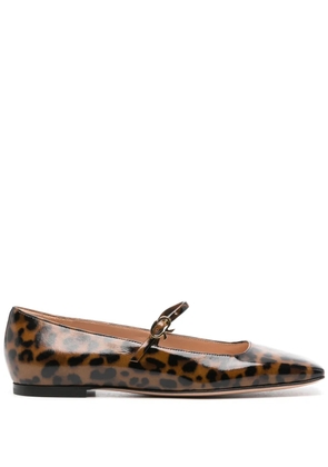 Gianvito Rossi Carla leopard-print ballerinas - Neutrals