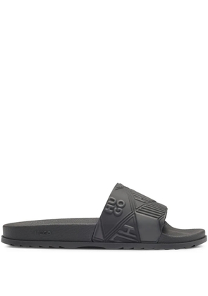 HUGO logo-print slides - Black