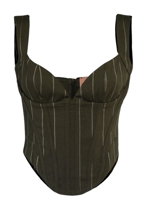 La Semaine pinstripe corset top - Green
