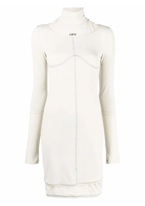 Off-White logo-print jersey dress - Grey