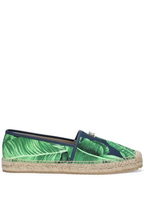 Dolce & Gabbana leaf-print canvas espadrilles - Blue