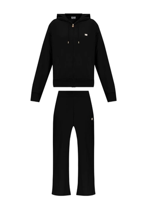 Ea7 Emporio Armani logo-plaque zip-up tracksuit - Black