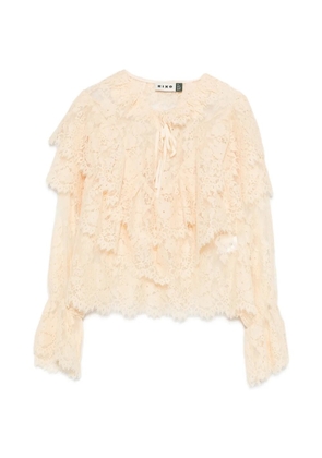 Rixo ruffled lace blouse - Neutrals