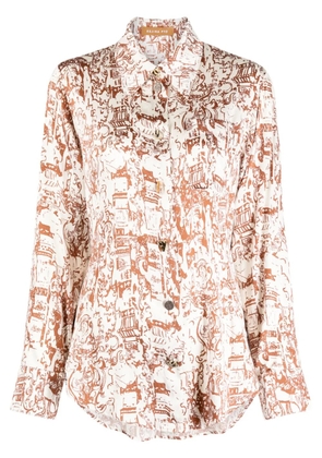 Rejina Pyo Kora printed silk-blend blouse - Neutrals