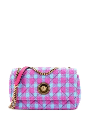 Versace Pre-Owned Medusa Icon Chain Flap Bag Quilted Tweed East West shoulder bag - Blue