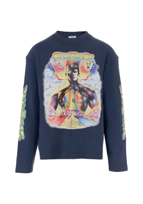 Casablanca printed long-sleeve T-shirt - Blue