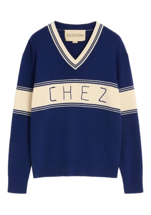 Valentino Garavani Chez-jacquard sweater - Blue