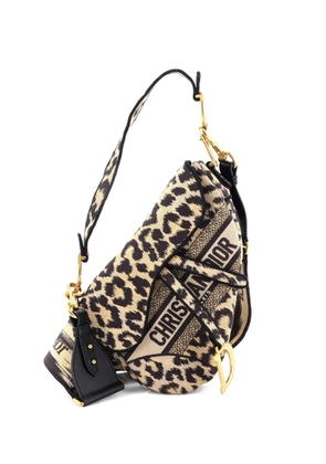 Christian Dior Pre-Owned Saddle Handbag Mizza Embroidered Canvas Medium satchel - Brown