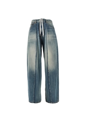 MM6 Maison Margiela seam-detail wide-leg trousers - Blue