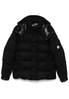 Moncler Maya 70 hooded wool flannel puffed jacket - Black