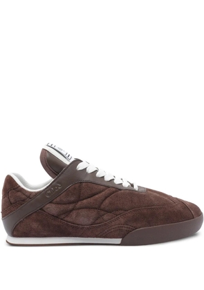 Chloé Kick quilted suede sneakers - Brown