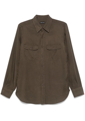 TOM FORD twill shirt - Brown