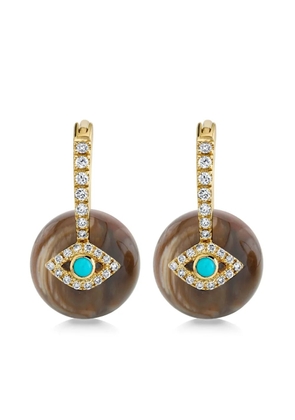 Sydney Evan 14K yellow gold Evil Eye diamond drop earrings