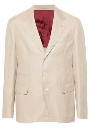 Brunello Cucinelli mélange-effect single-breasted blazer - Neutrals
