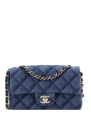 CHANEL Pre-Owned Classic Single Flap Bag 3D Quilt Printed Denim Mini crossbody bag - Blue
