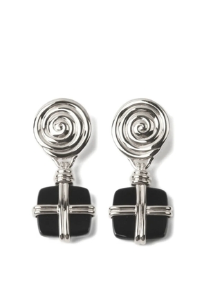 Rejina Pyo Squiggle black onyx earrings - Silver