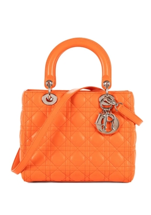 Christian Dior Pre-Owned medium Lady Dior quilted tote bag - Orange