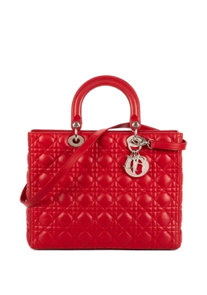 Christian Dior Pre-Owned large Lady Dior quilted tote bag - Red