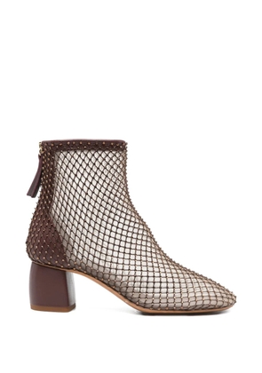 Forte Forte My Alma studded-net ankle boots - Brown