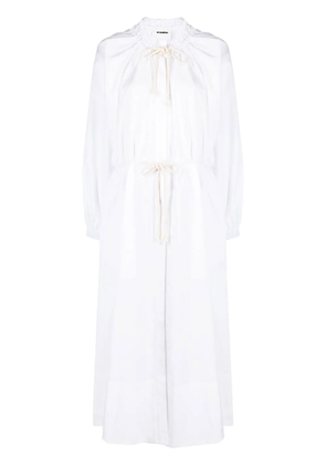 Jil Sander drawstring cotton shirtdress - White
