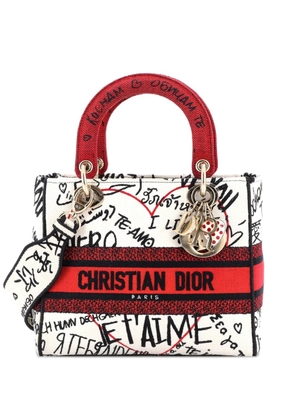 Christian Dior Pre-Owned Lady D-Lite Bag Embroidered Canvas Medium satchel - Neutrals