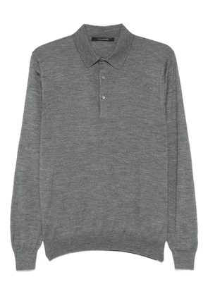 Tagliatore fine-knit polo shirt - Grey