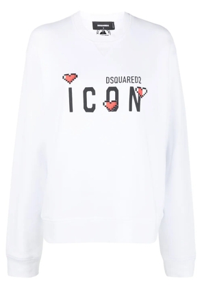 DSQUARED2 Icon-print cotton sweatshirt - White