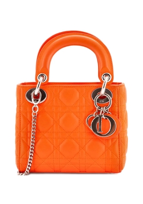 Christian Dior Pre-Owned Lady Dior Chain Bag Cannage Quilt Lambskin Mini satchel - Orange
