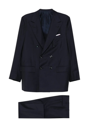 Kiton double-breasted wool suit - Blue