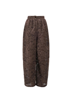 Rowen Rose lace carrot trousers - Brown