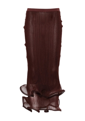 Simkhai ruffled midi skirt - Brown
