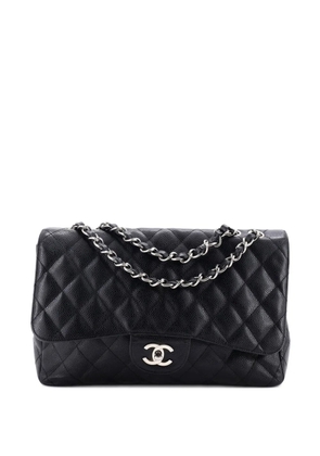 CHANEL Pre-Owned Classic Single Flap Bag Quilted Caviar Jumbo shoulder bag - Black