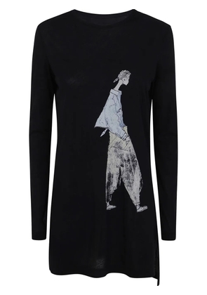 Yohji Yamamoto graphic-print mini dress - Black