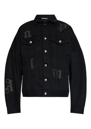 Palm Angels appliqué buttoned denim jacket - Black