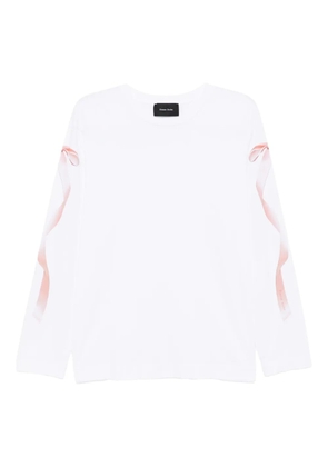 Simone Rocha ribbon bow-printed long-sleeves T-shirt - White