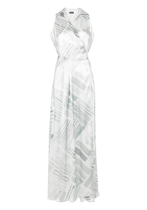 Kiton abstract-print maxi dress - Grey
