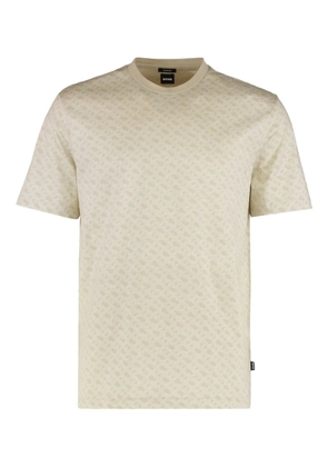 BOSS logo-print crew-neck T-shirt - Neutrals