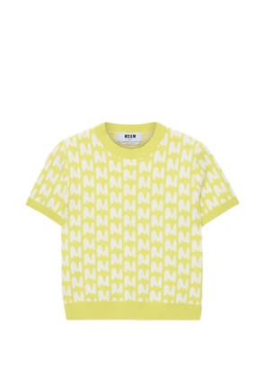 MSGM patterned knitted top - Yellow