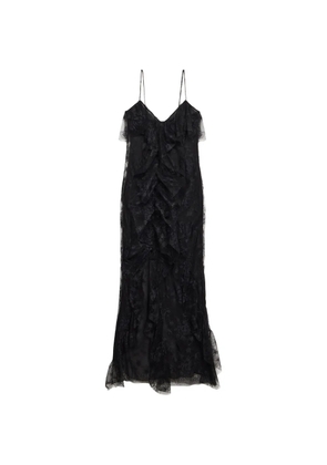 Blumarine lace-patterned ruffled dress - Black