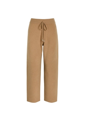 Moncler drawstring wool and cashmere-blend sweatpants - Brown