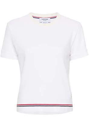 Thom Browne RWB-stripe piqué-knit top - White