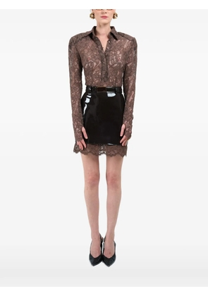 Rowen Rose lace long-sleeves top - Brown