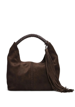 SIEDRES mini Galia braided-handle tassel tote bag - Brown