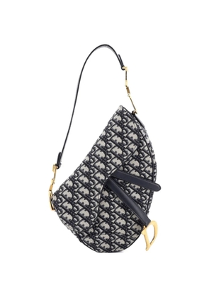 Christian Dior Pre-Owned Saddle Handbag Oblique Canvas Medium shoulder bag - Blue