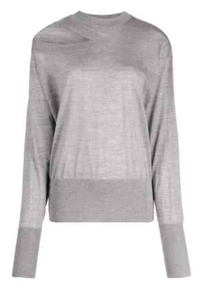 Stella McCartney fine-knit cut-out jumper - Grey