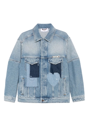 Moschino heart-patch denim jacket - Blue