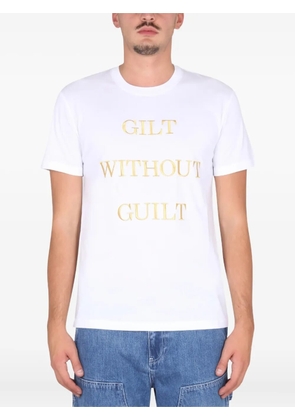 Moschino lettering-embroidered T-shirt - White