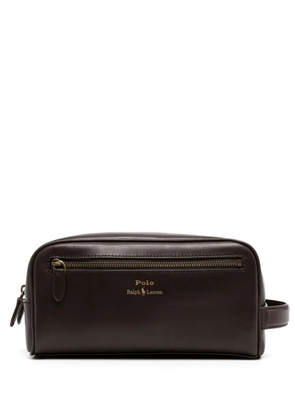 Polo Ralph Lauren logo-lettering medium wash bag - Brown