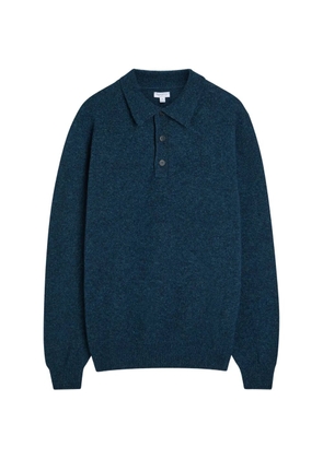 Sunspel buttoned knitted polo shirt - Blue